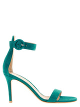 Gianvito Rossi Bicolor Suede Leather Stiletto Heel Sandals