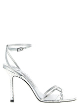 Sandales à talon aiguille Jimmy Choo en cuir argenté