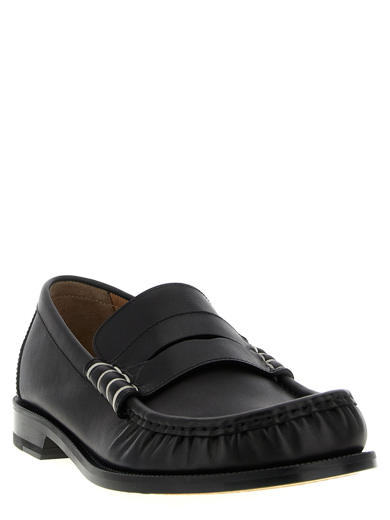 J.W.Anderson Black Calfskin Slip-On Loafers for Men