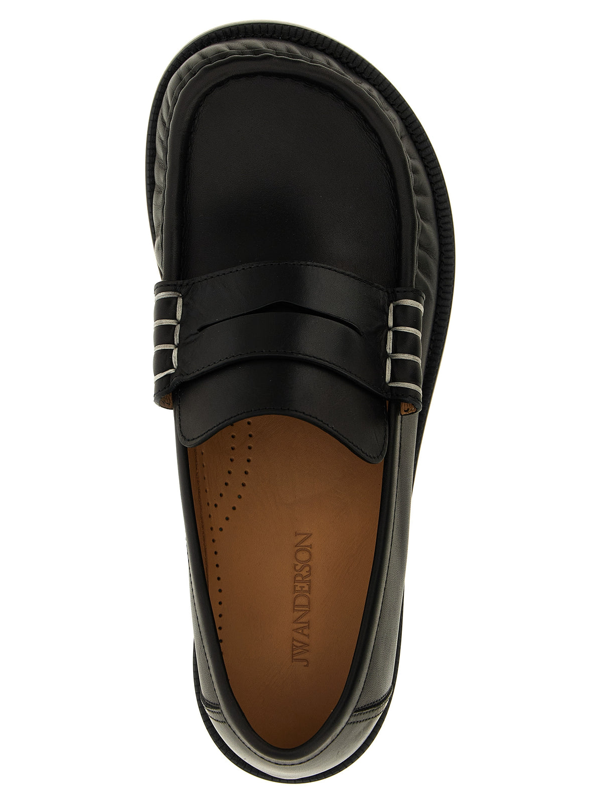 J.W.Anderson Black Calfskin Slip-On Loafers for Men