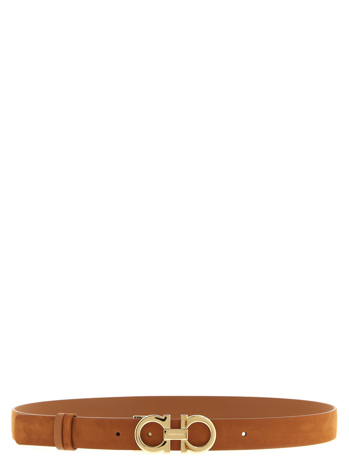Ceinture Ferragamo marron en cuir de veau, coupe classique