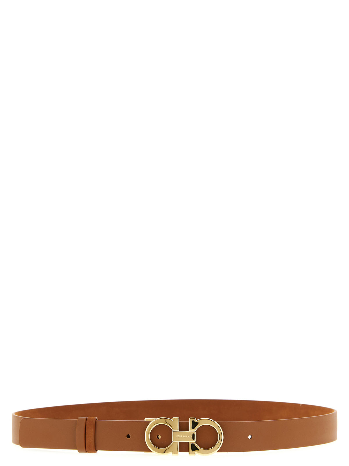 Ceinture Ferragamo marron en cuir de veau, coupe classique