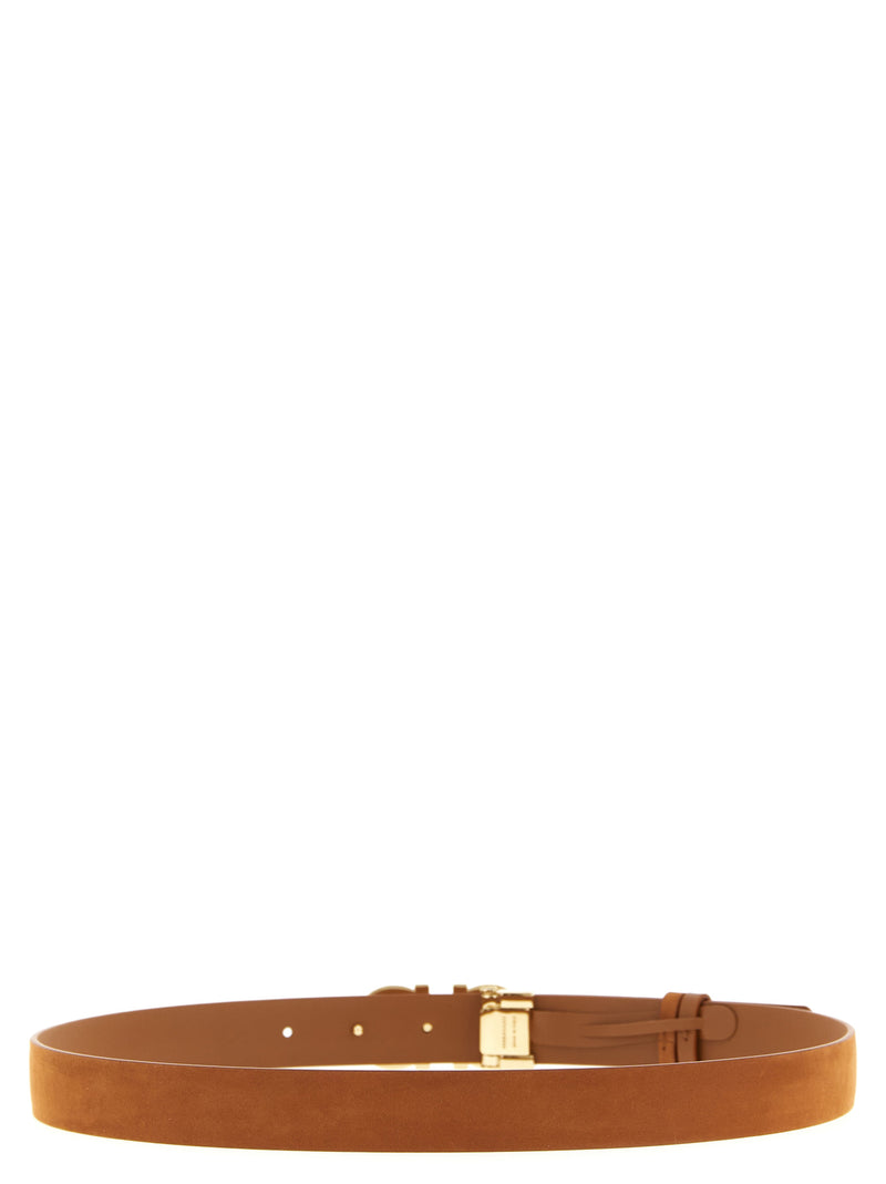 Ceinture Ferragamo marron en cuir de veau, coupe classique