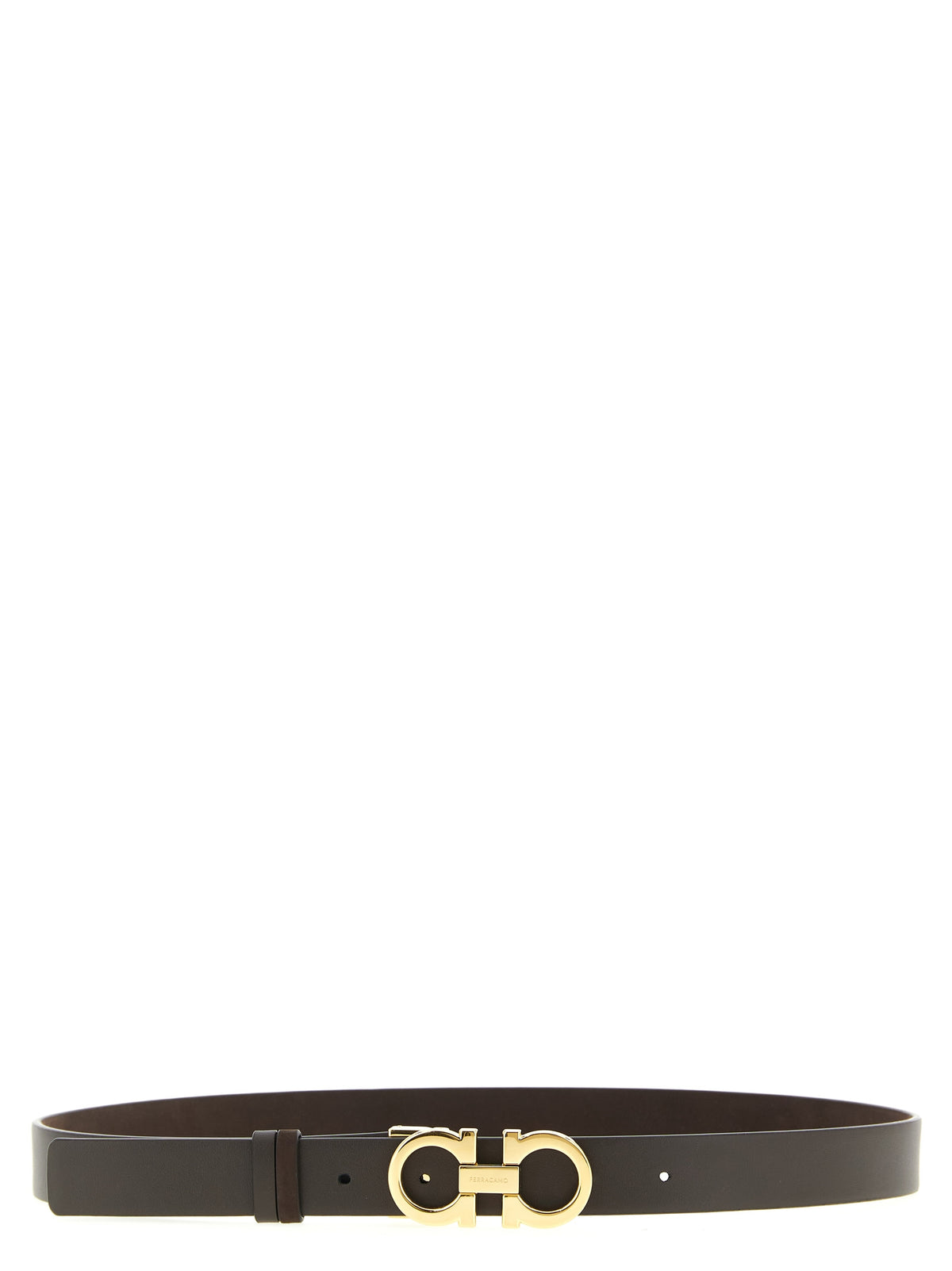 Ceinture Ferragamo marron en cuir de veau, coupe classique