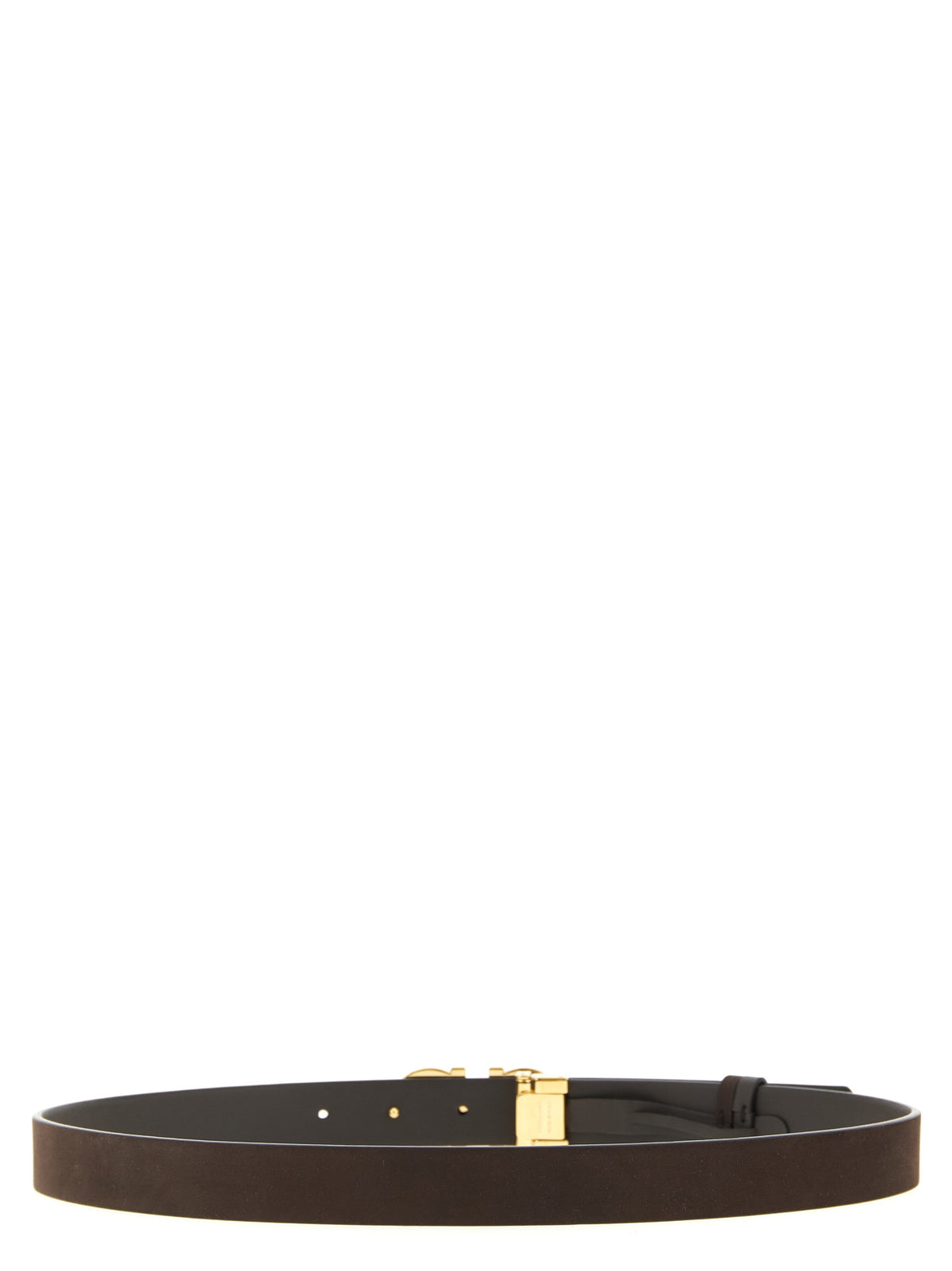Ceinture Ferragamo marron en cuir de veau, coupe classique