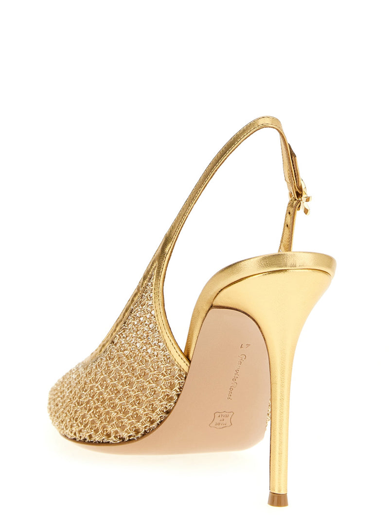 Escarpins Gianvito Rossi en tissu doré à talons hauts