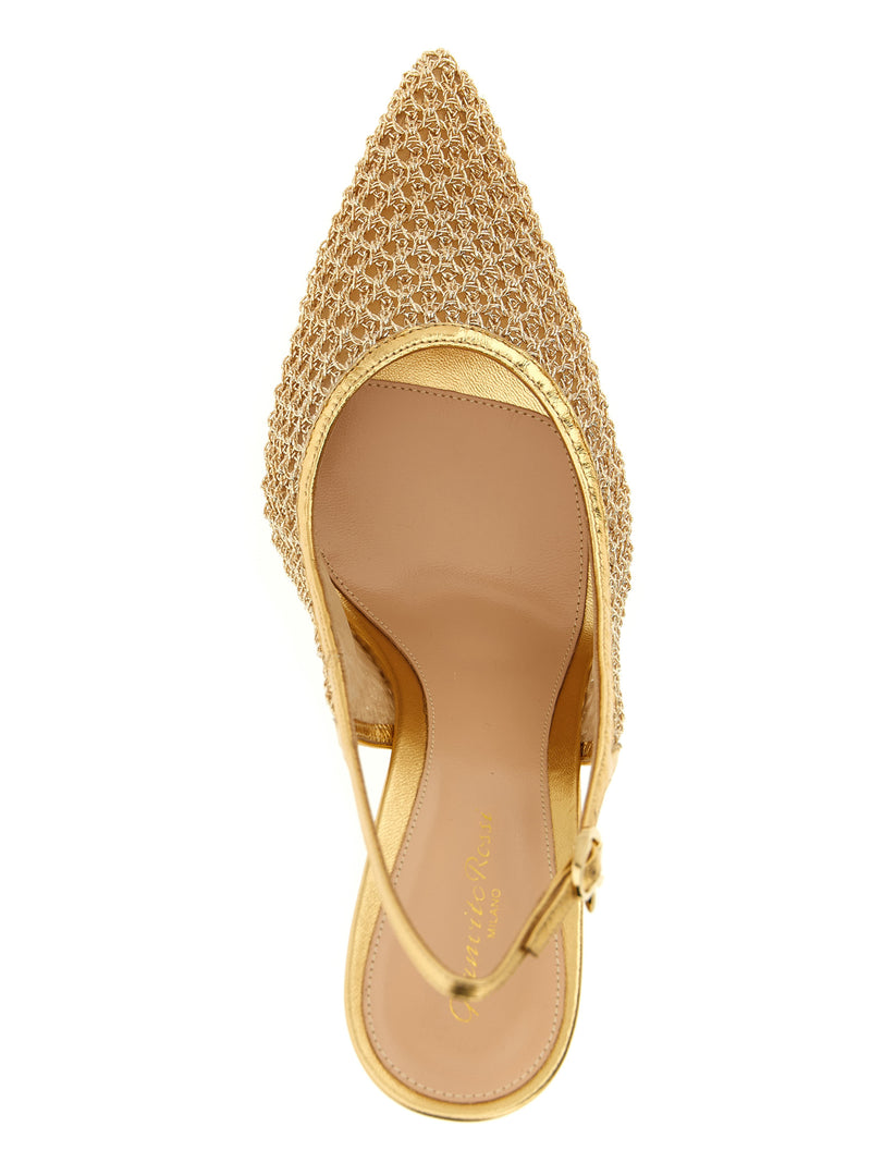 Escarpins Gianvito Rossi en tissu doré à talons hauts