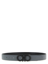 Ferragamo Gray Calfskin Regular Belt for Men