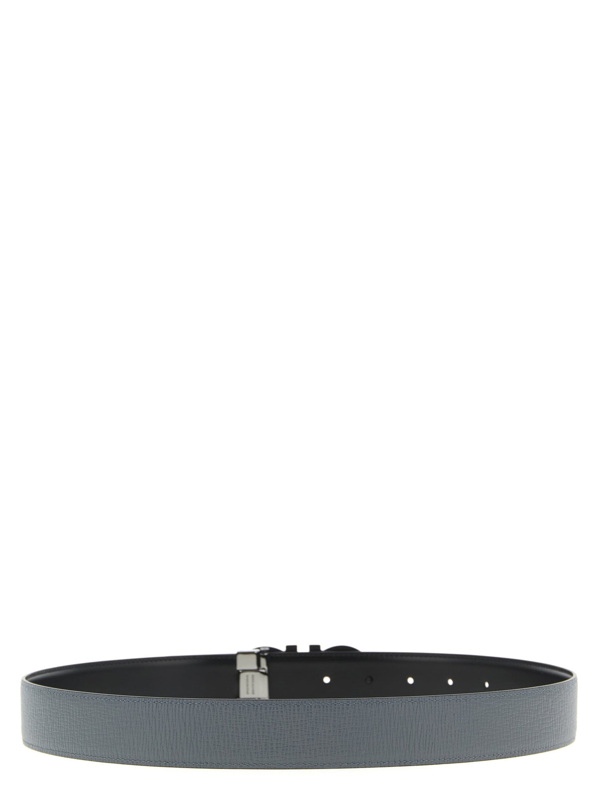 Ferragamo Gray Calfskin Regular Belt for Men