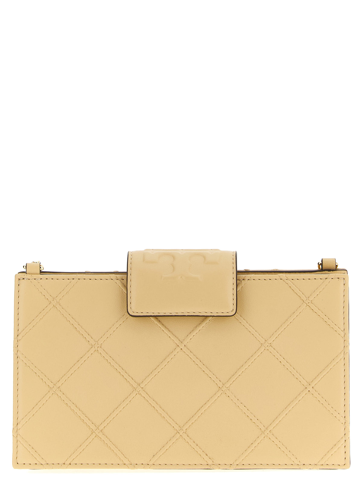 Tory Burch Beige Lamb Leather Cardholder - Fleming Collection