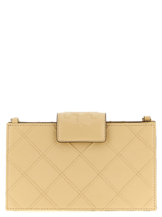 Tory Burch Beige Lamb Leather Cardholder - Fleming Collection