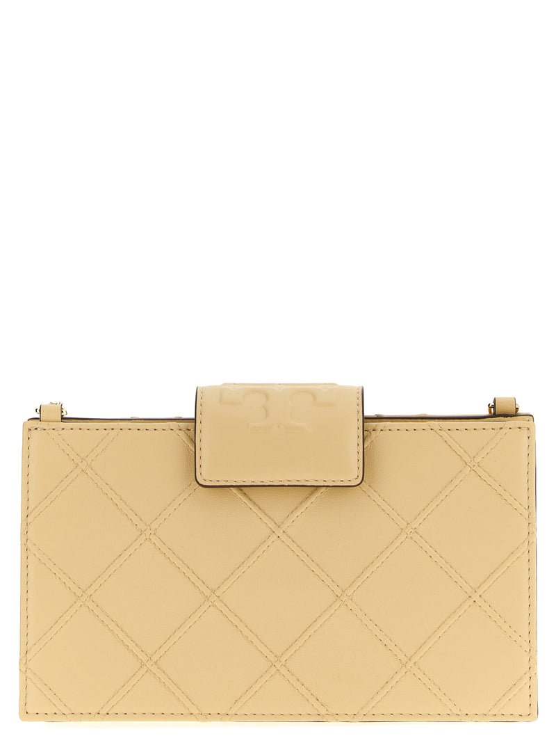 Tory Burch Beige Lamb Leather Cardholder - Fleming Collection