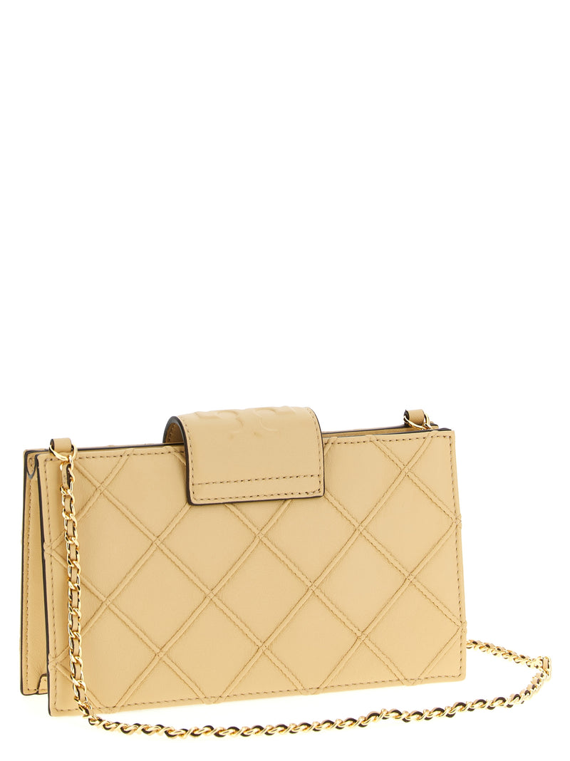 Tory Burch Beige Lamb Leather Cardholder - Fleming Collection
