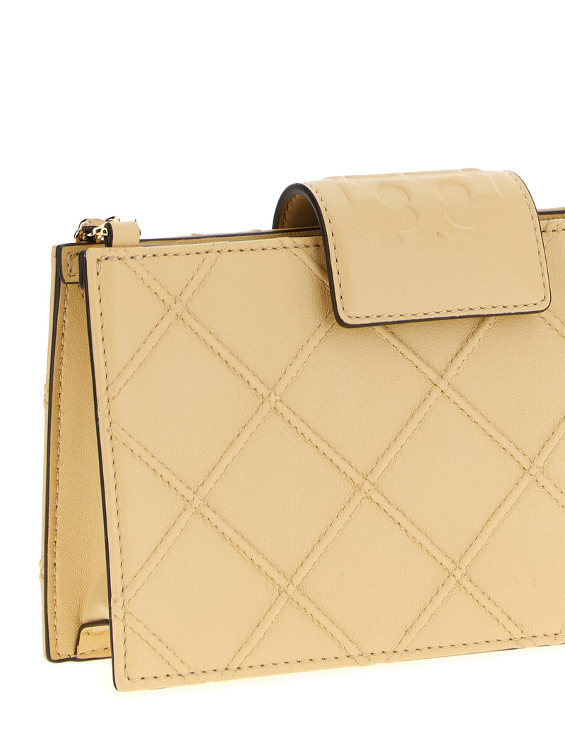 Tory Burch Beige Lamb Leather Cardholder - Fleming Collection