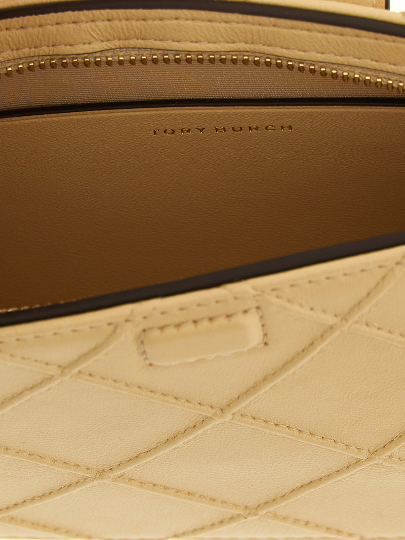 Tory Burch Beige Lamb Leather Cardholder - Fleming Collection
