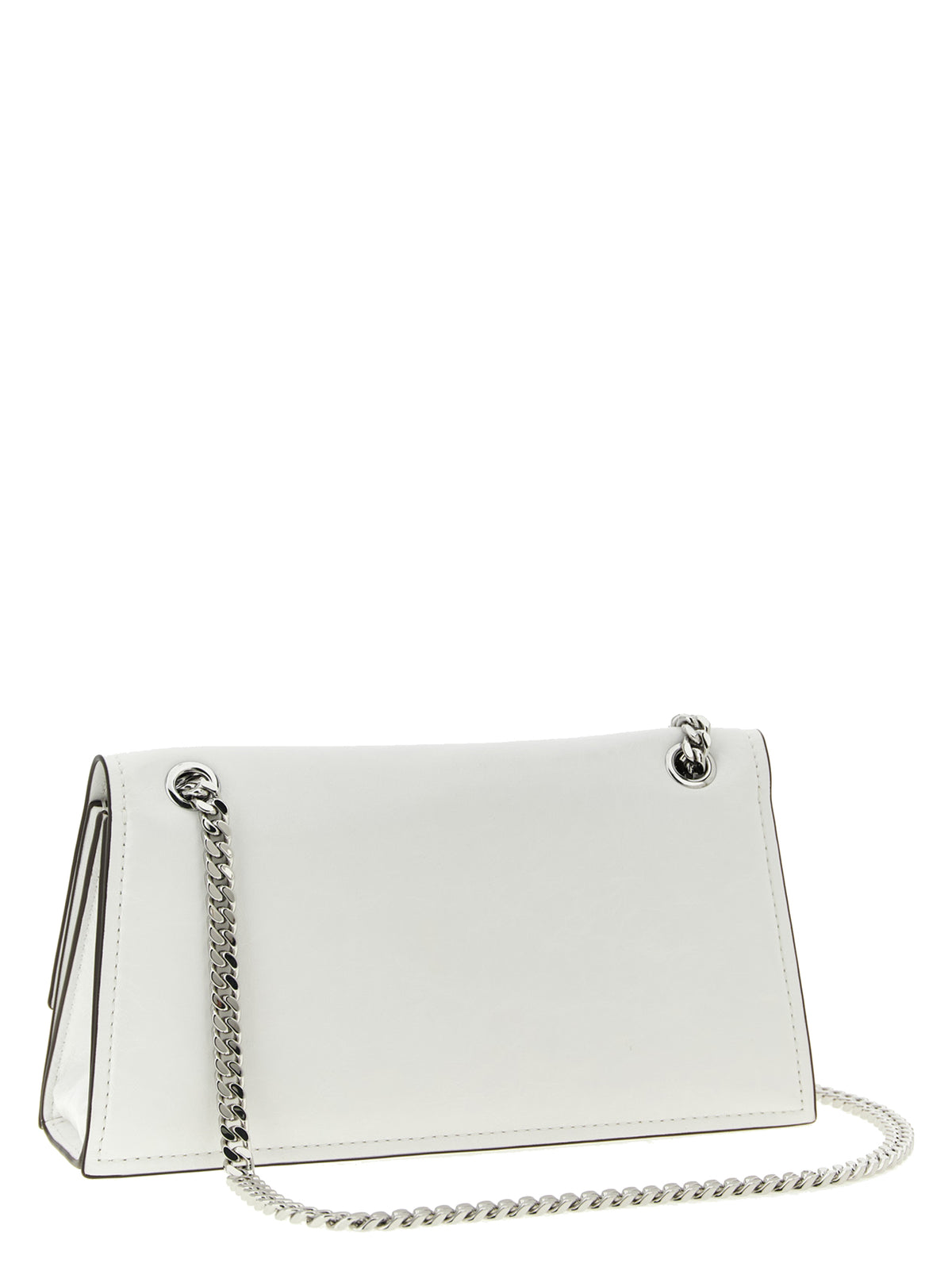Tory Burch Kira Turnlock White Lamb Leather Shoulder Bag