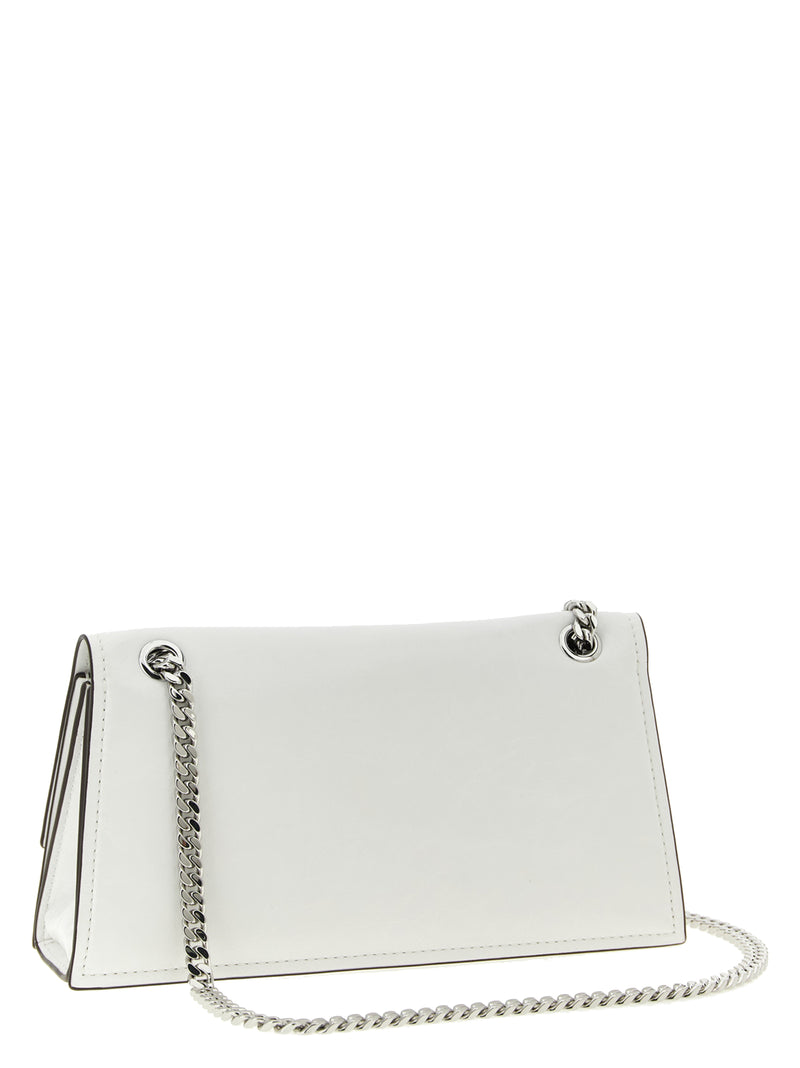 Tory Burch Kira Turnlock White Lamb Leather Shoulder Bag
