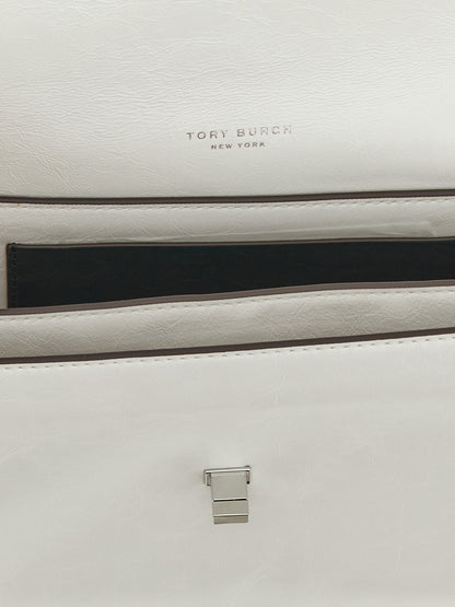 Tory Burch White Lamb Leather Shoulder Bag