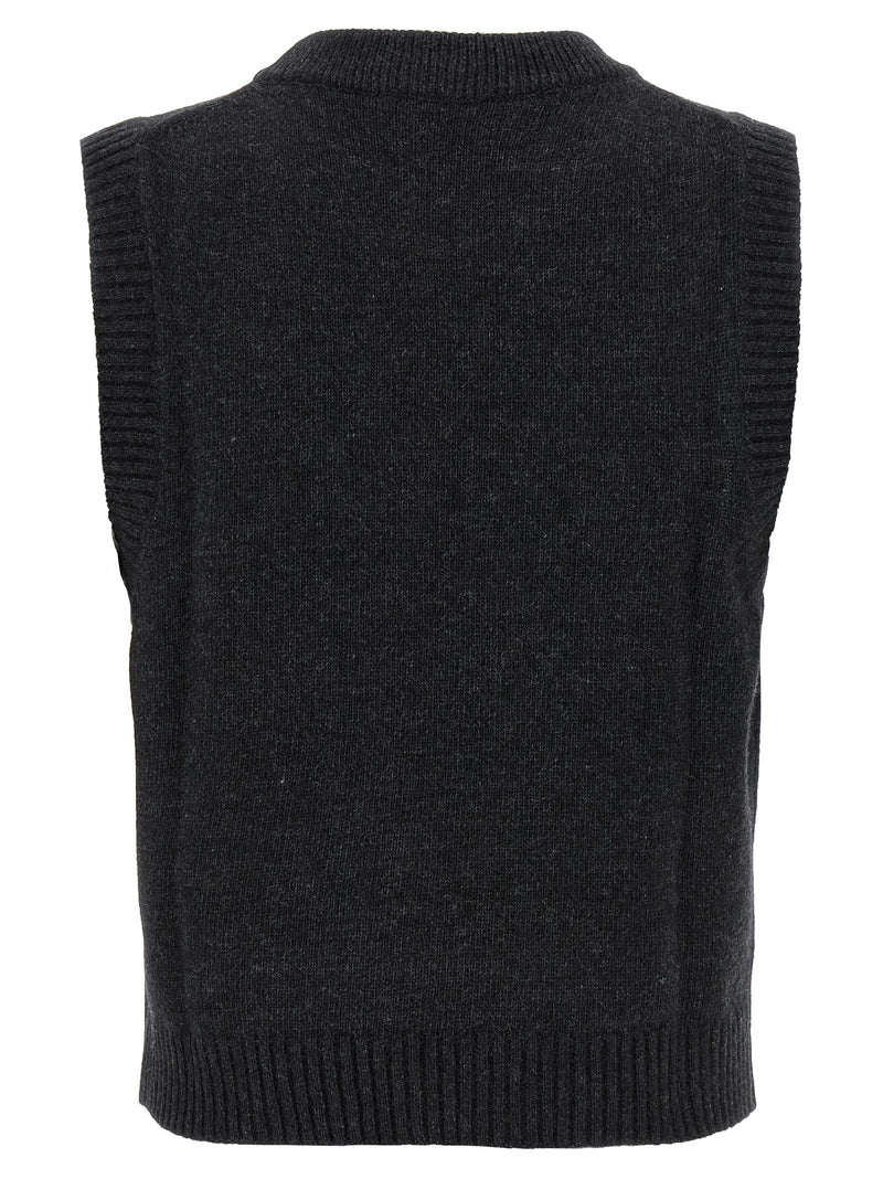 Veste sans manches en laine noire Ganni