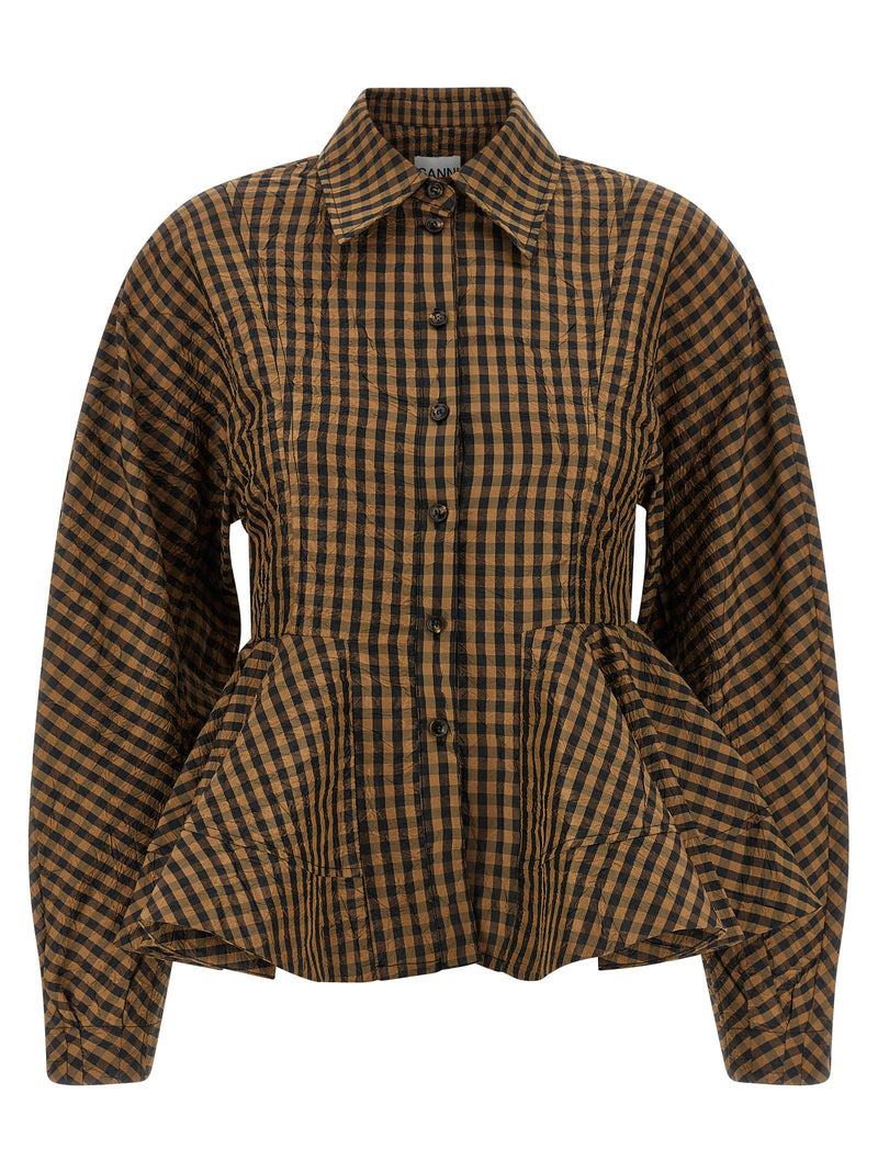 Chemisier Ganni en polyester recyclé marron