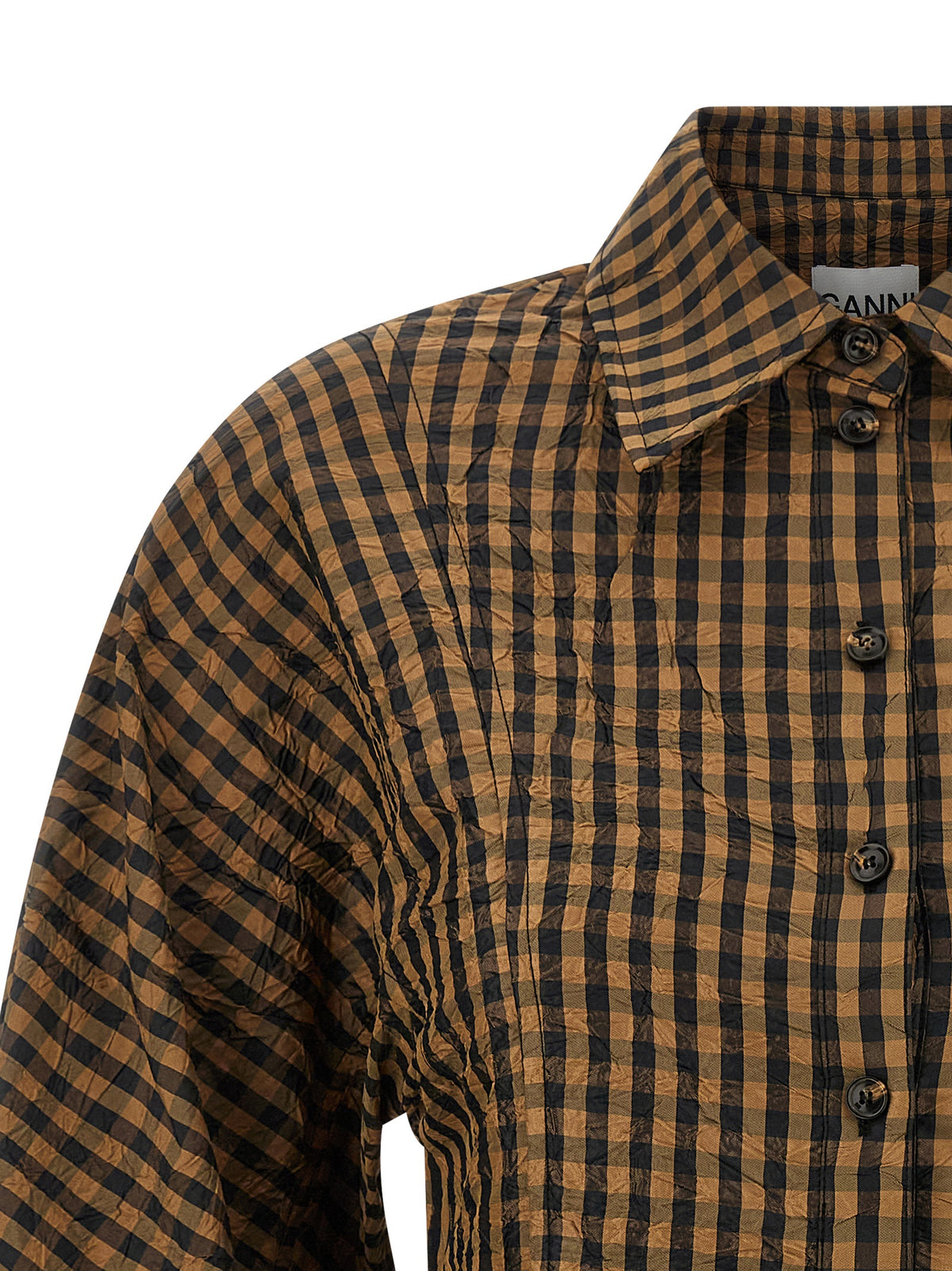 Chemisier Ganni en polyester recyclé marron