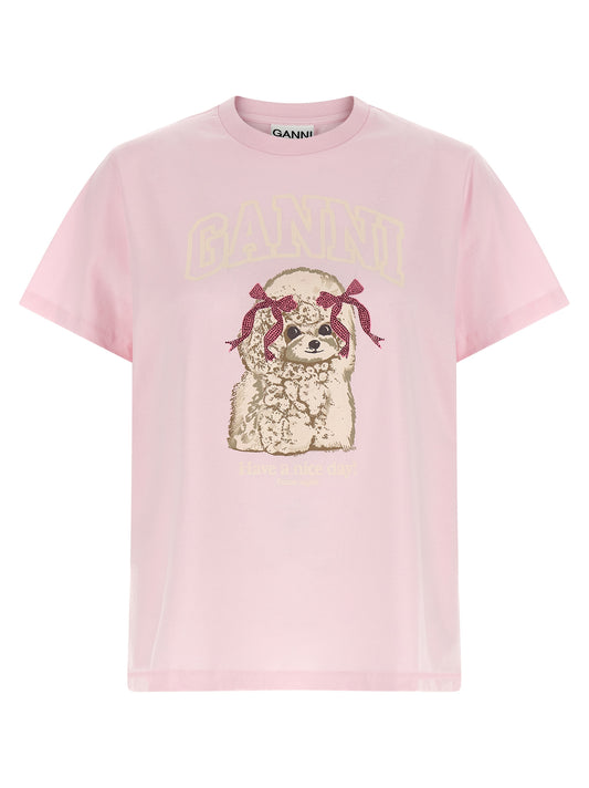 Ganni Multicolor Organic Cotton T-Shirt