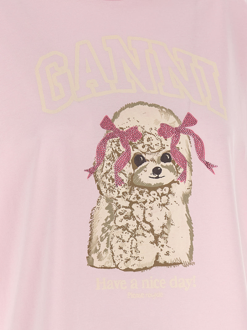 Ganni Multicolor Organic Cotton T-Shirt