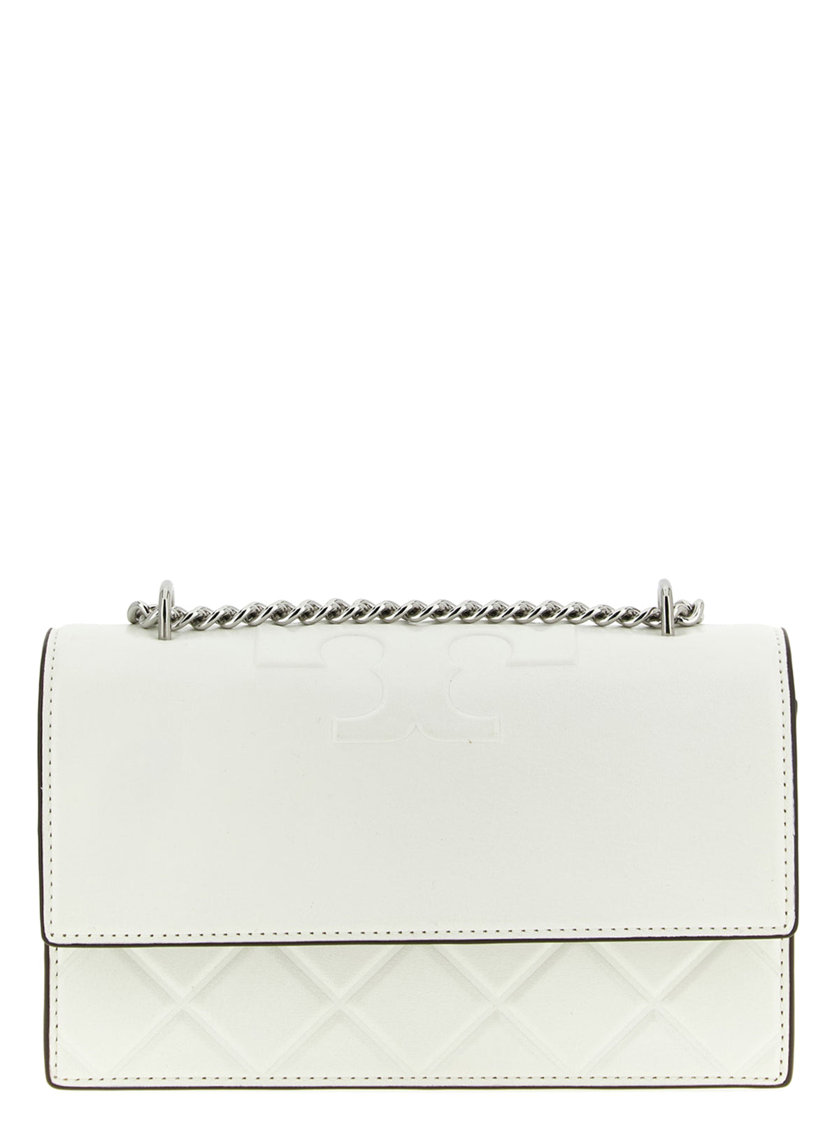 Tory Burch Fleming Small White Goatskin Crossbody Bag