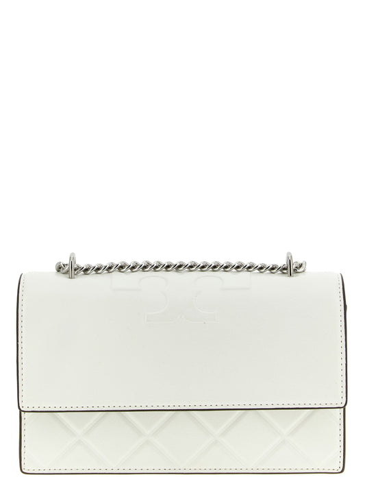 Tory Burch Fleming Small White Goatskin Crossbody Bag