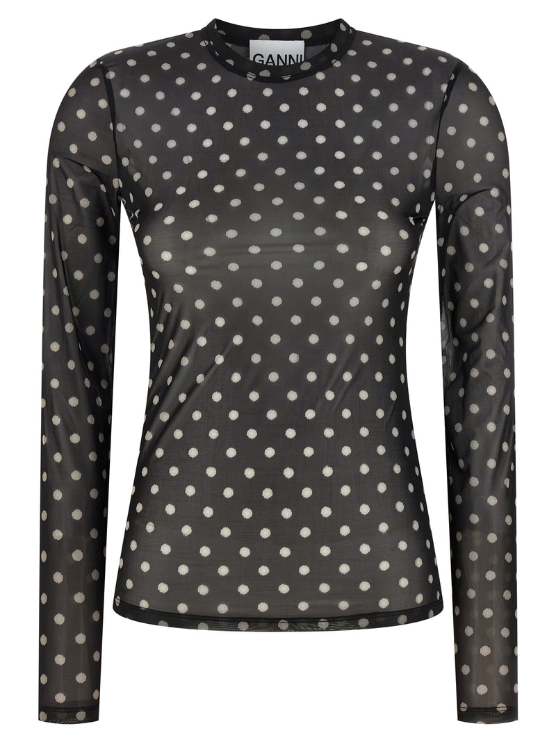 Ganni Sweat-shirt noir en polyester