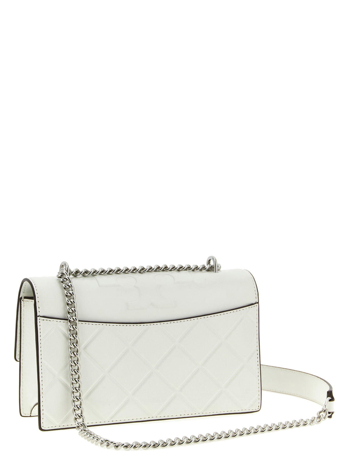 Tory Burch Fleming Small White Goatskin Crossbody Bag