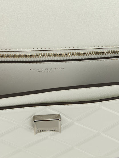 Tory Burch White Goatskin Crossbody Bag