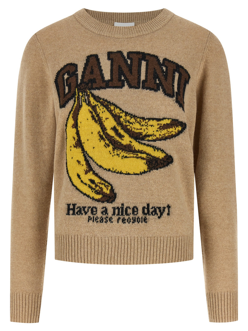 Gilet Ganni en laine beige