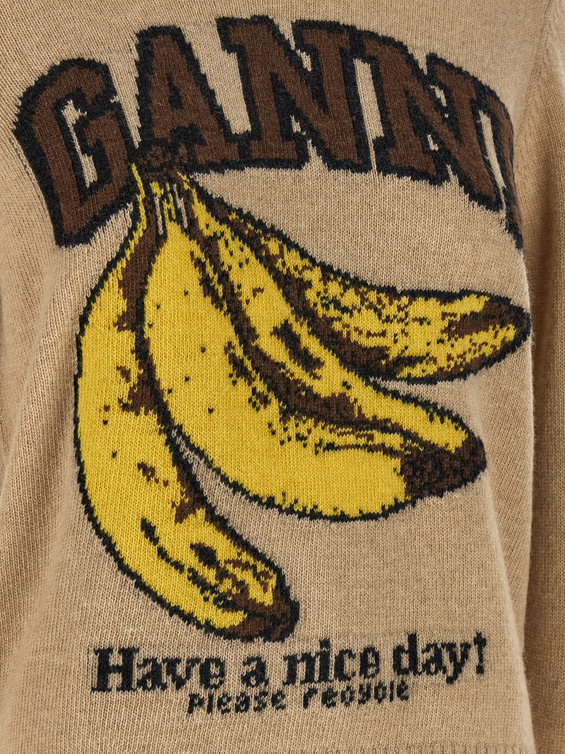 Gilet Ganni en laine beige