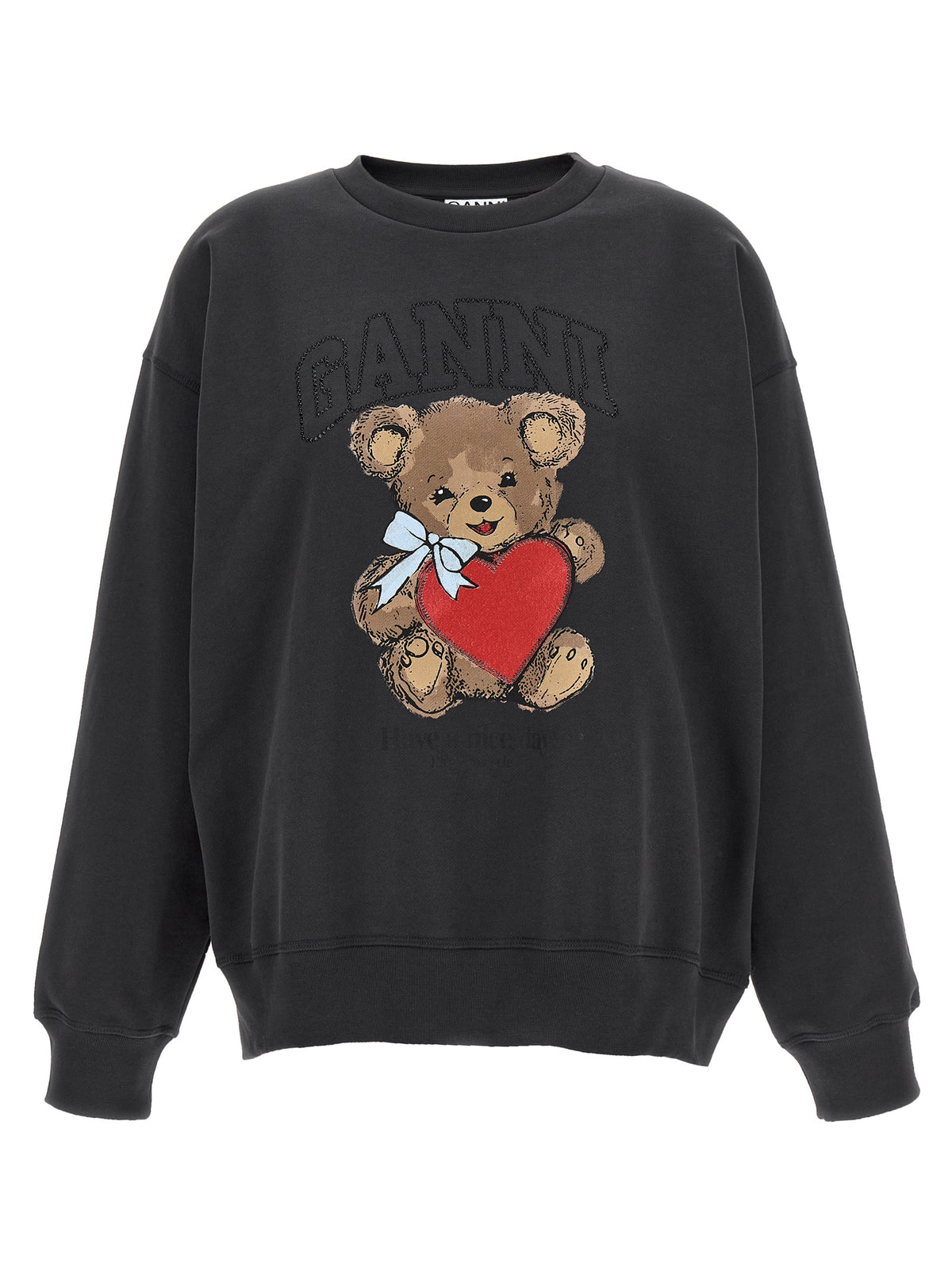 Sweat-shirt Ganni en coton biologique noir