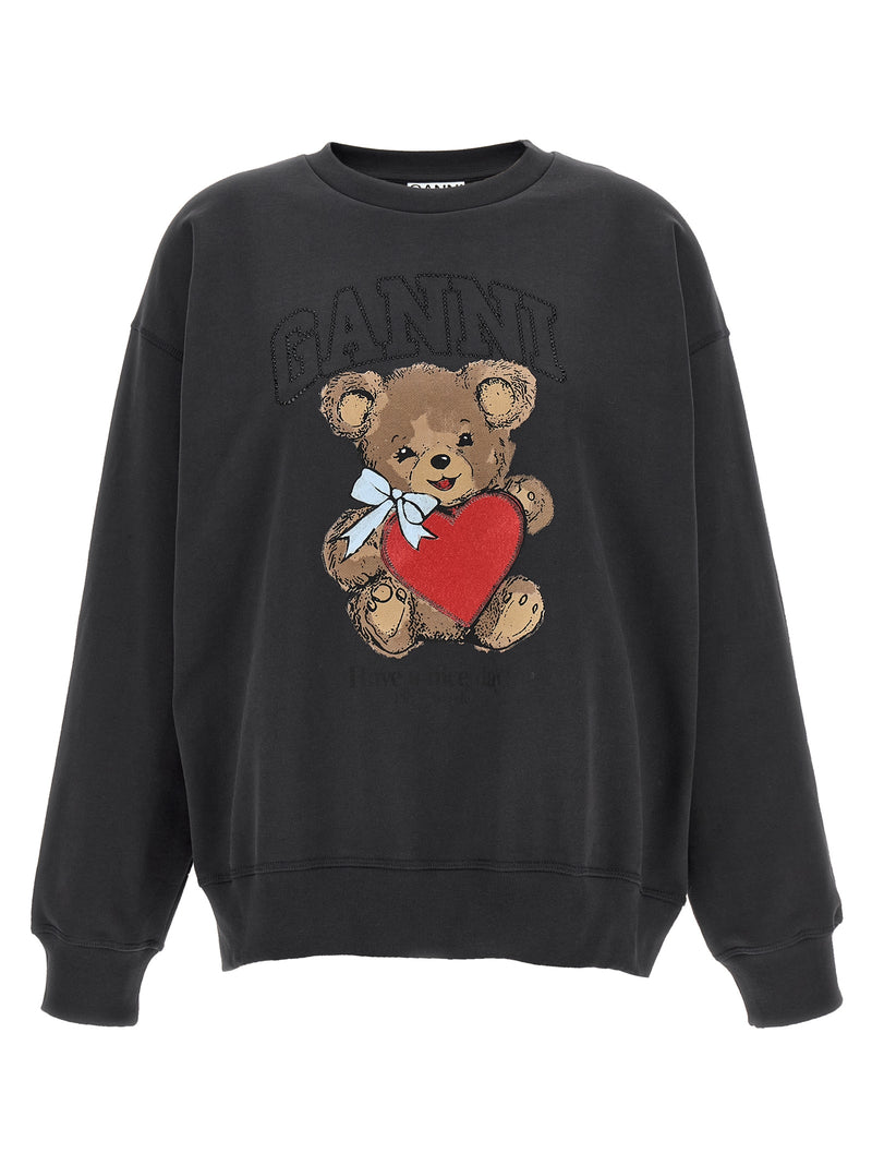 Sweat-shirt Ganni en coton biologique noir