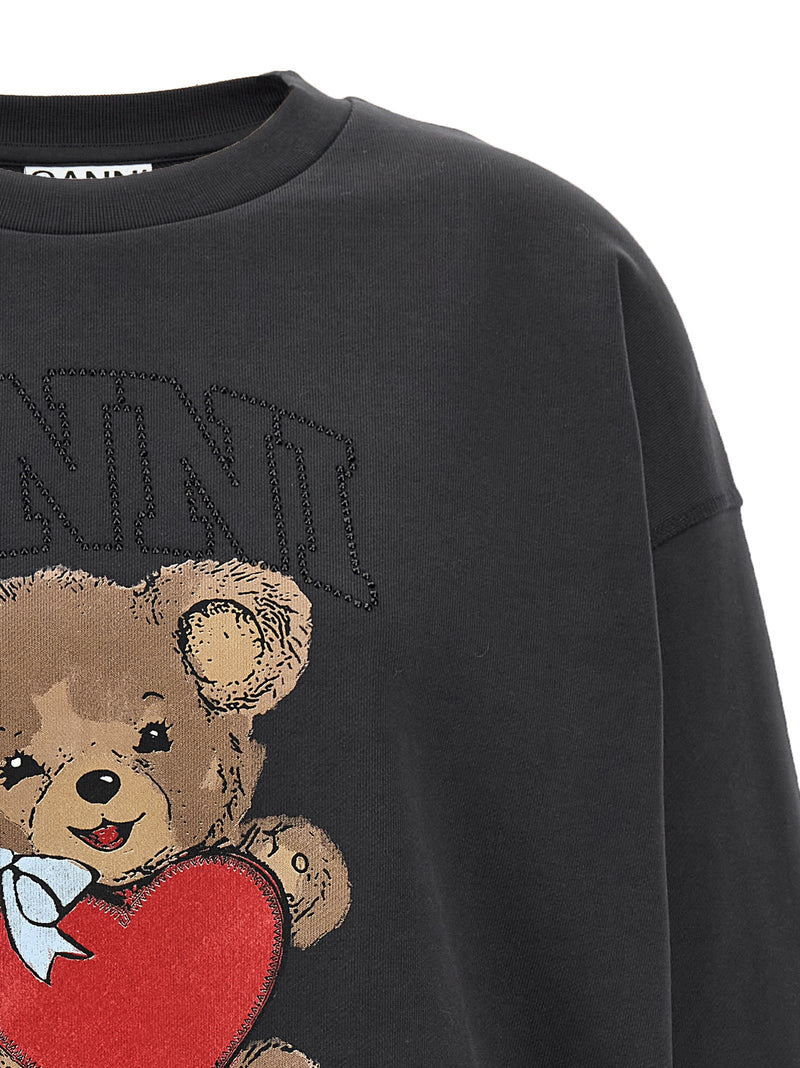 Sweat-shirt Ganni en coton biologique noir