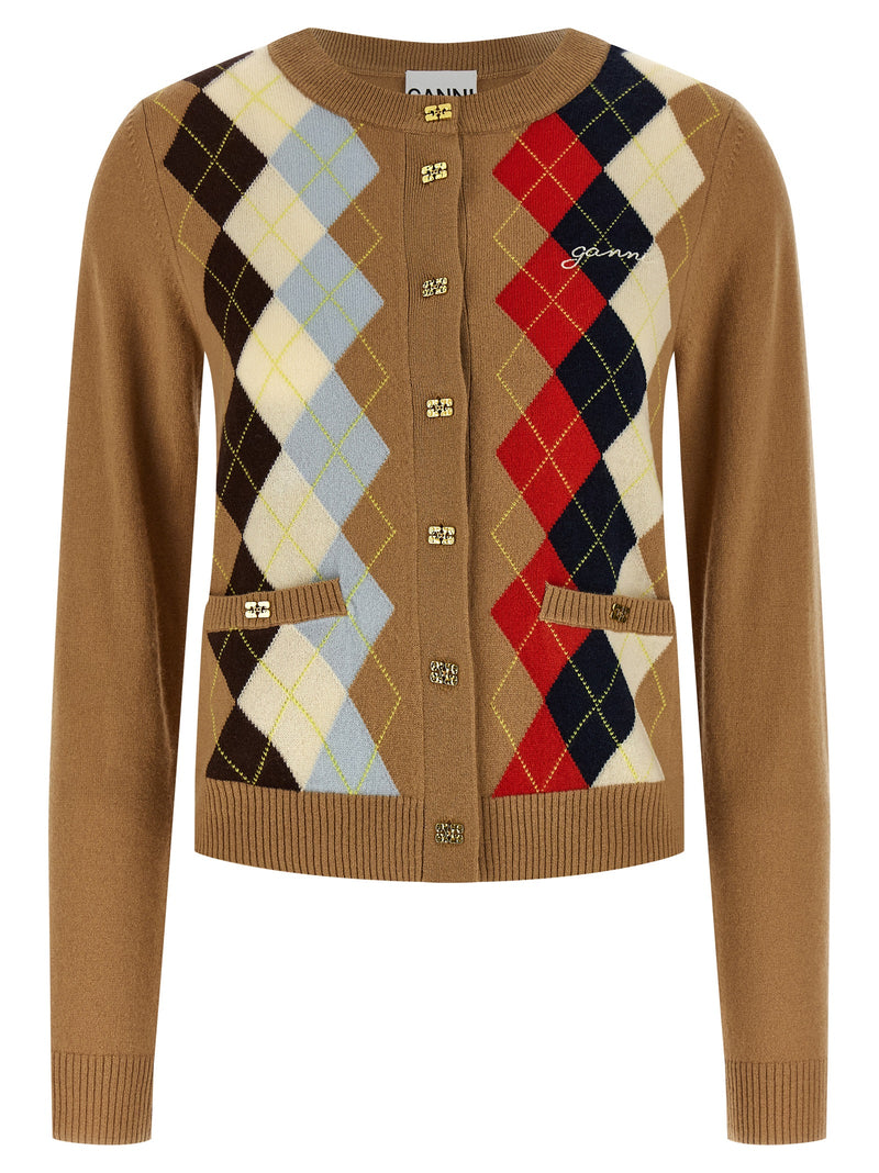 Gilet Ganni en laine beige