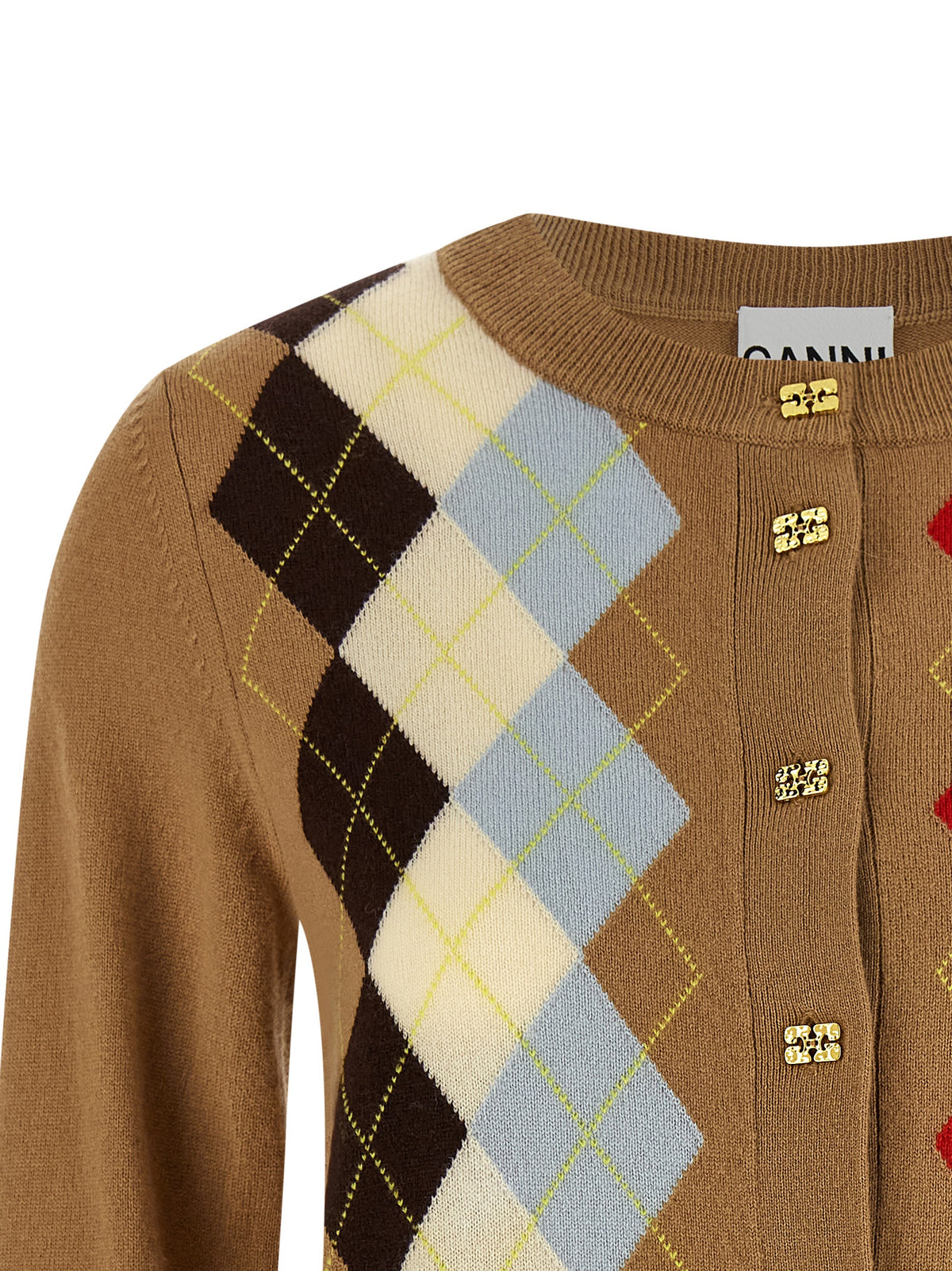 Gilet Ganni en laine beige