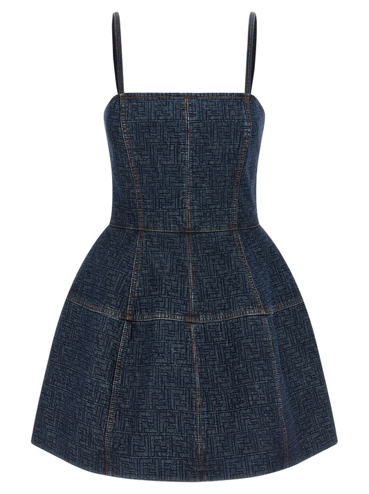 Robe courte Fendi en coton bleu