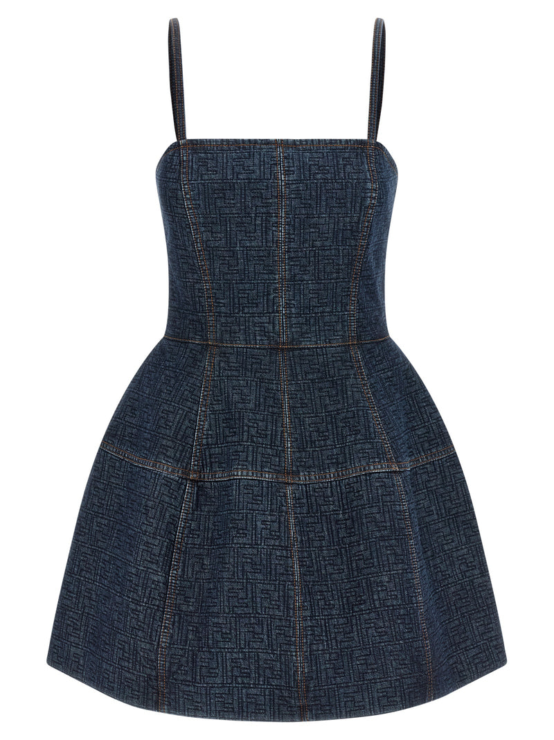 Robe courte Fendi en coton bleu