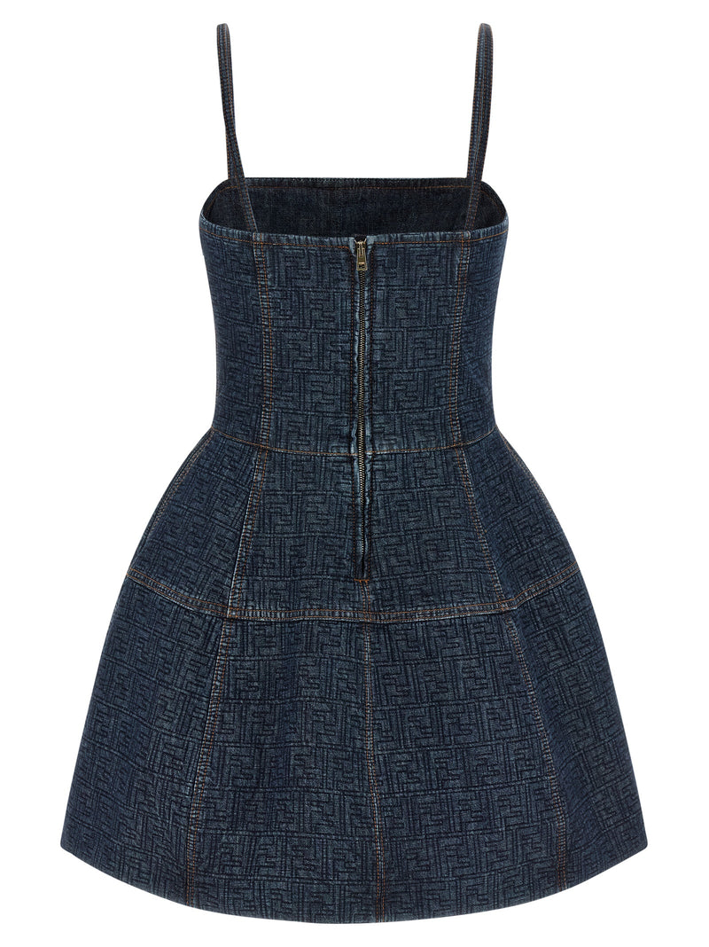 Robe courte Fendi en coton bleu