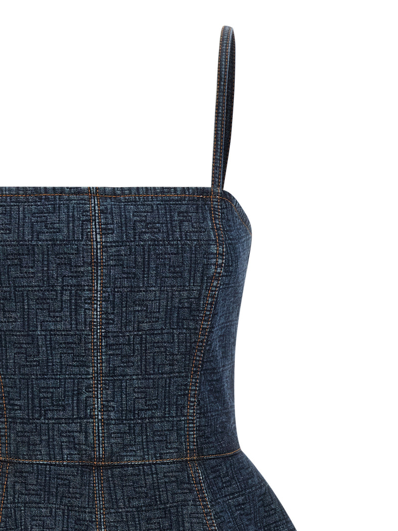 Robe courte Fendi en coton bleu