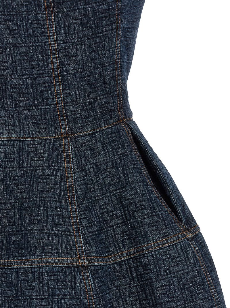 Robe courte Fendi en coton bleu