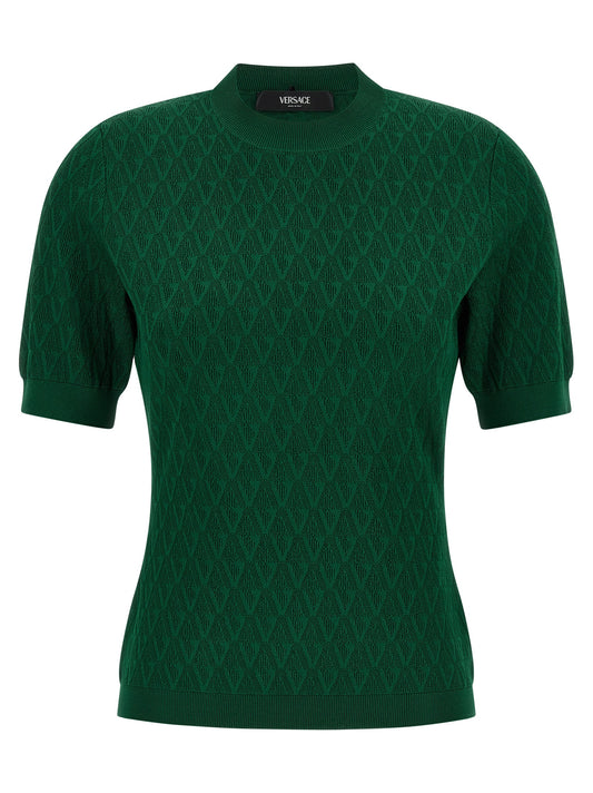 T-shirt bicolore en viscose Versace