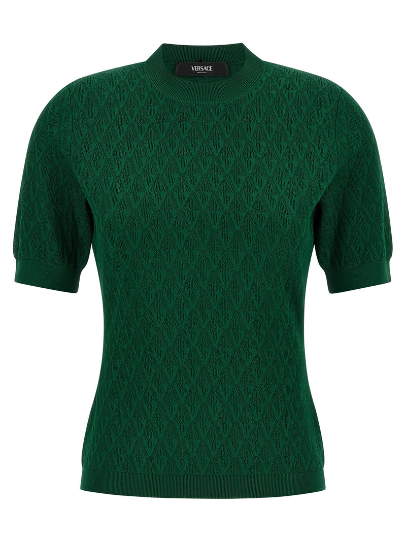 T-shirt bicolore en viscose Versace