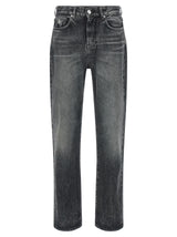 Jean droit en coton gris Versace