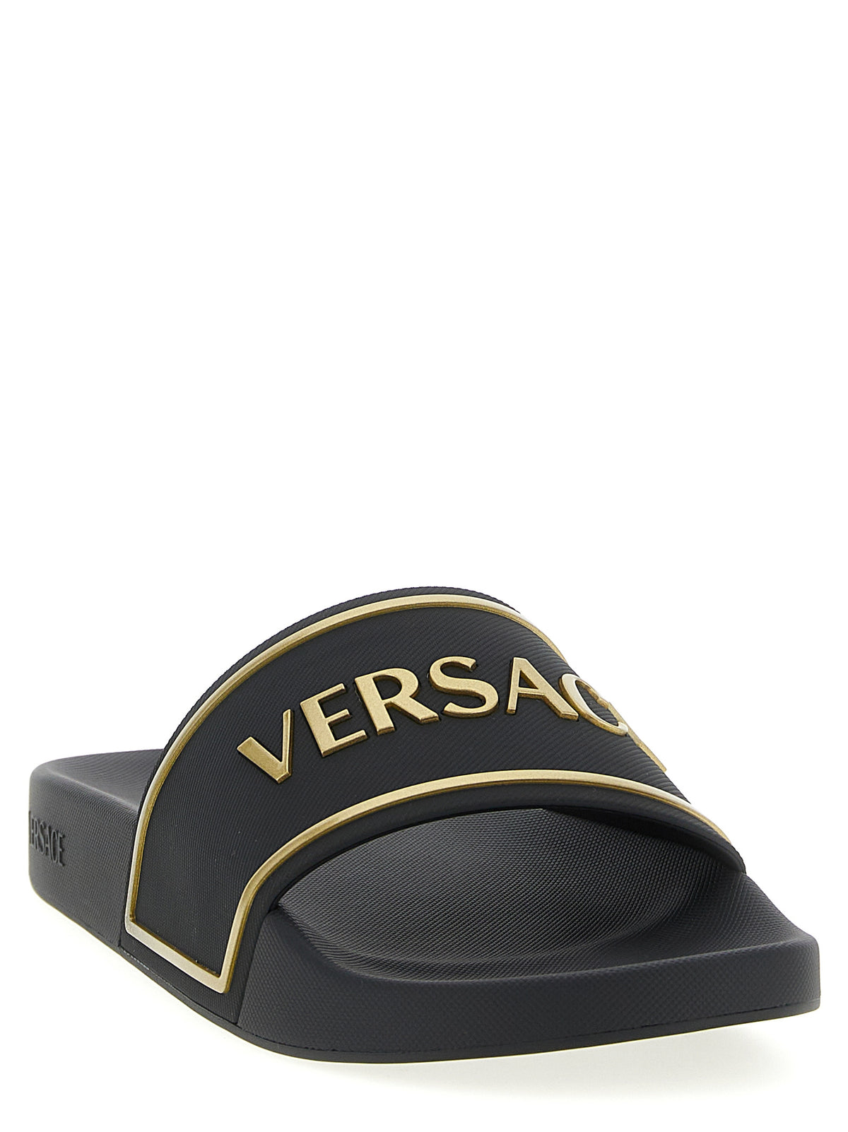 Claques Versace en polyuréthane noir