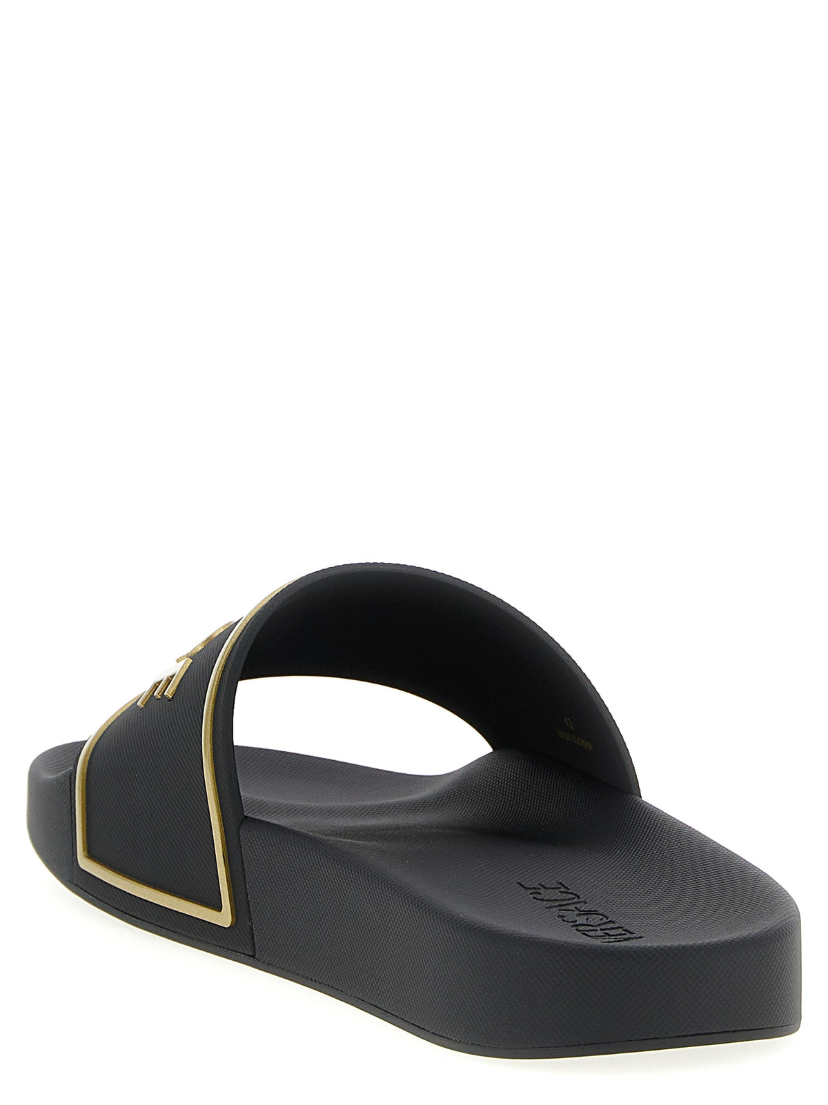 Claques Versace en polyuréthane noir