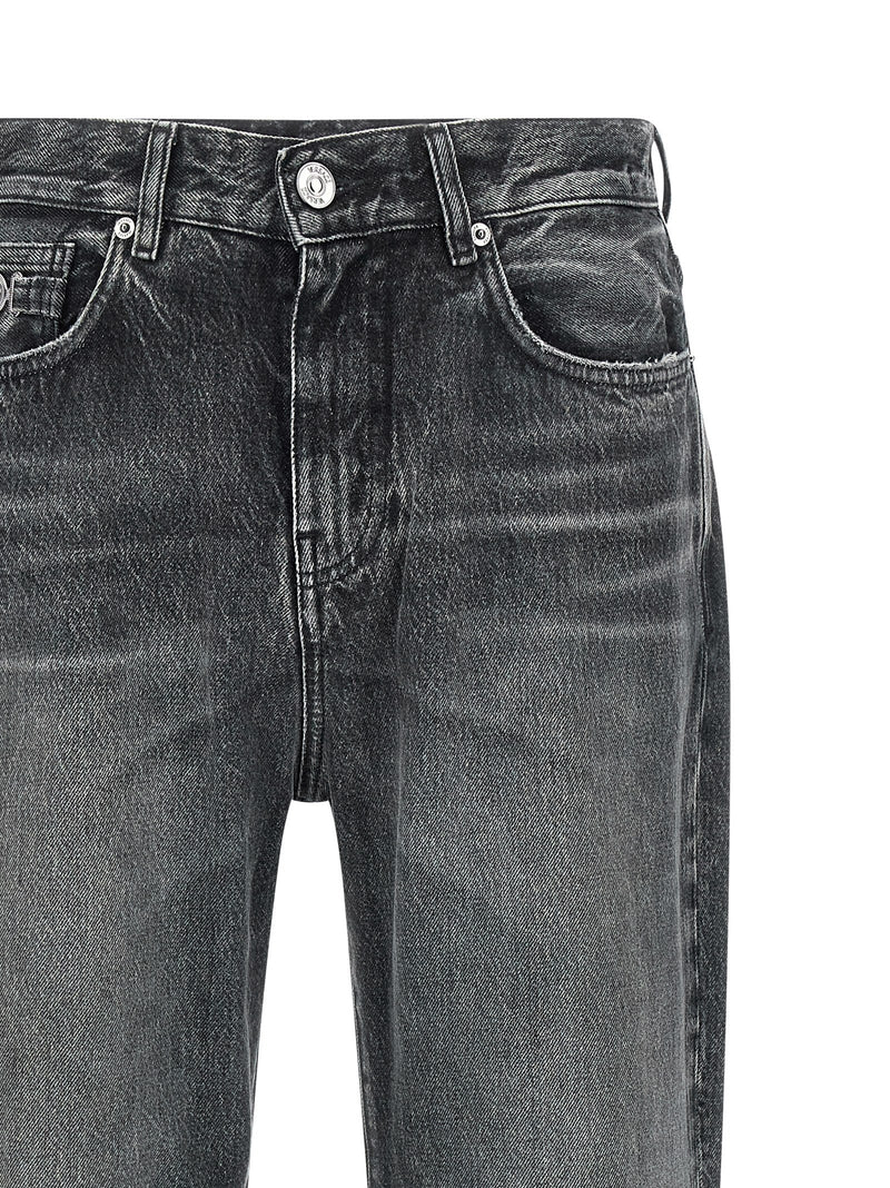 Jean droit en coton gris Versace